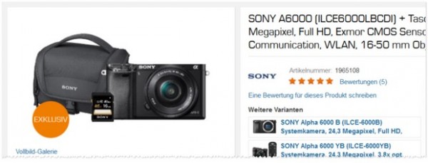 Sony Alpha 6000 Kit - Saturn-Angebot - 28.11.2016