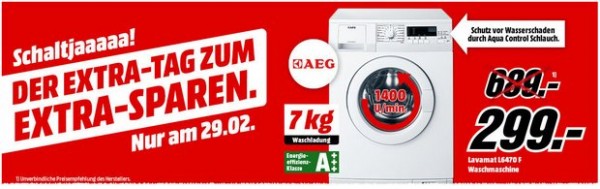 Media Markt Schaltjahr-Angebot: AEG Waschmaschine